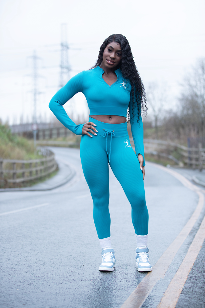 MFQ ODB Teal Long Sleeve Crop